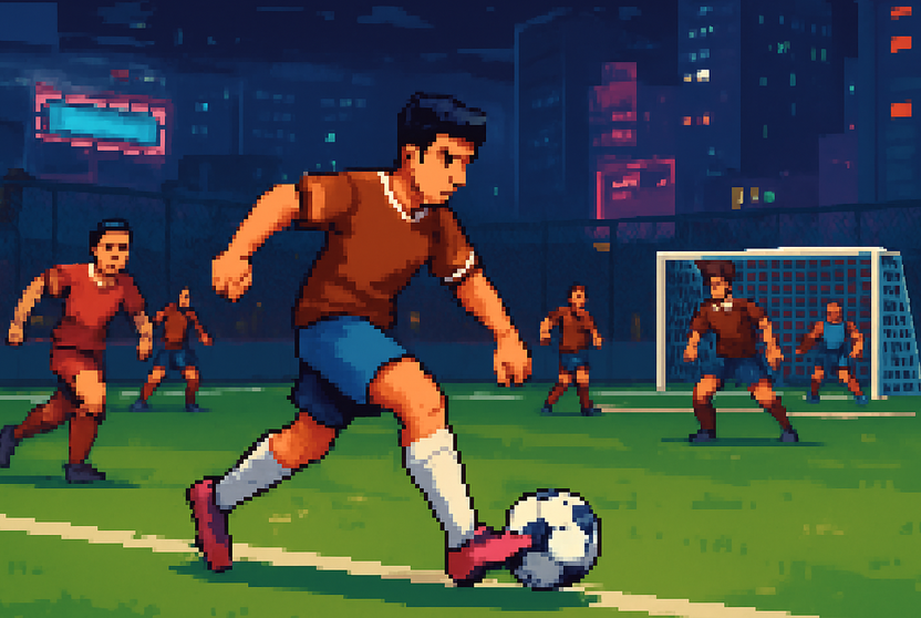 Arcade style soccer action.