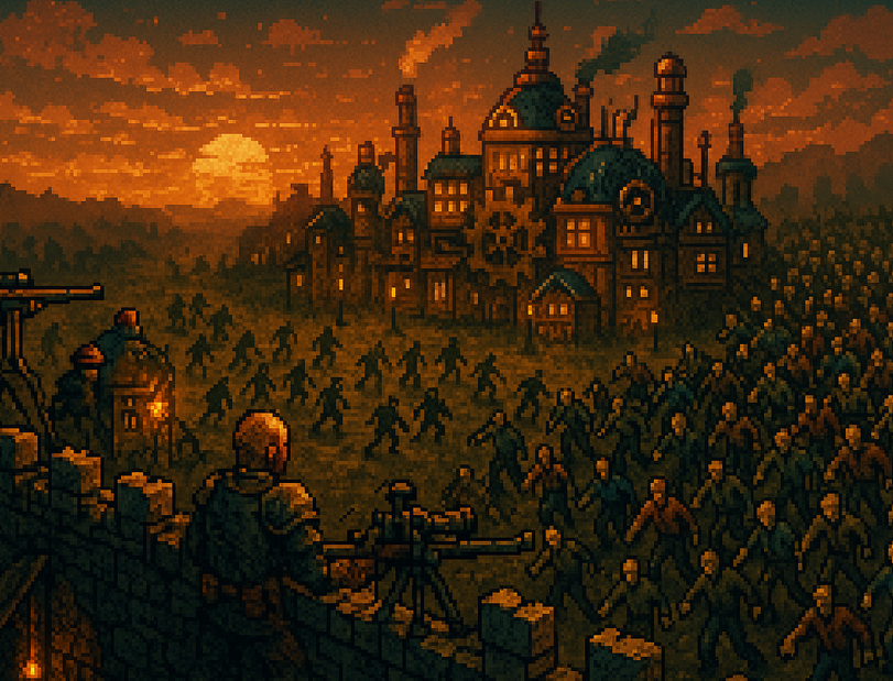 A hooded figure in front of a computer with code overlay.